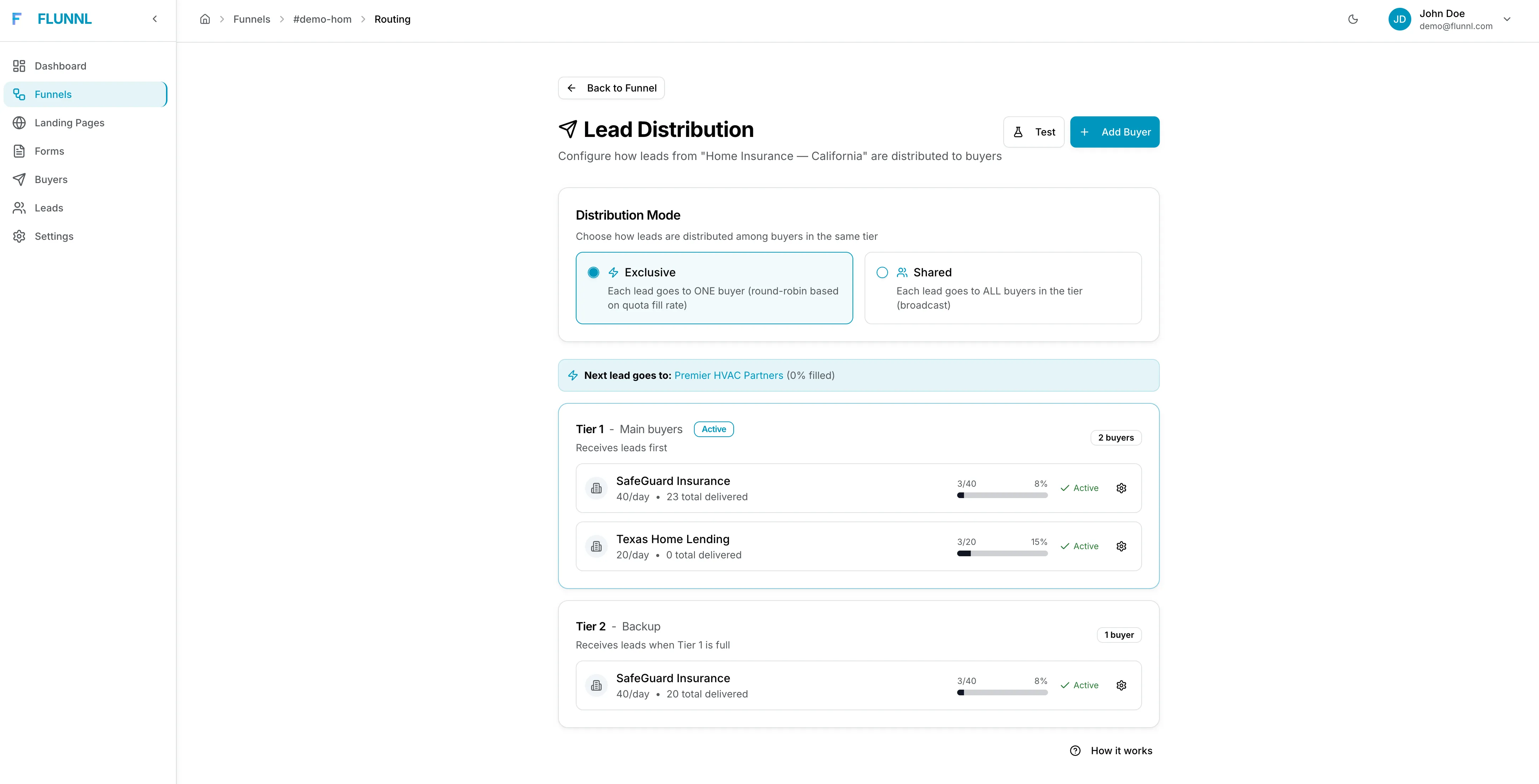 Screenshot — Route leads